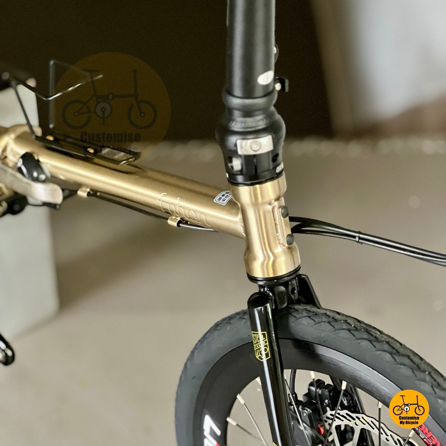 Round bar chromoly steel fnhon gust body frame titanium gold
