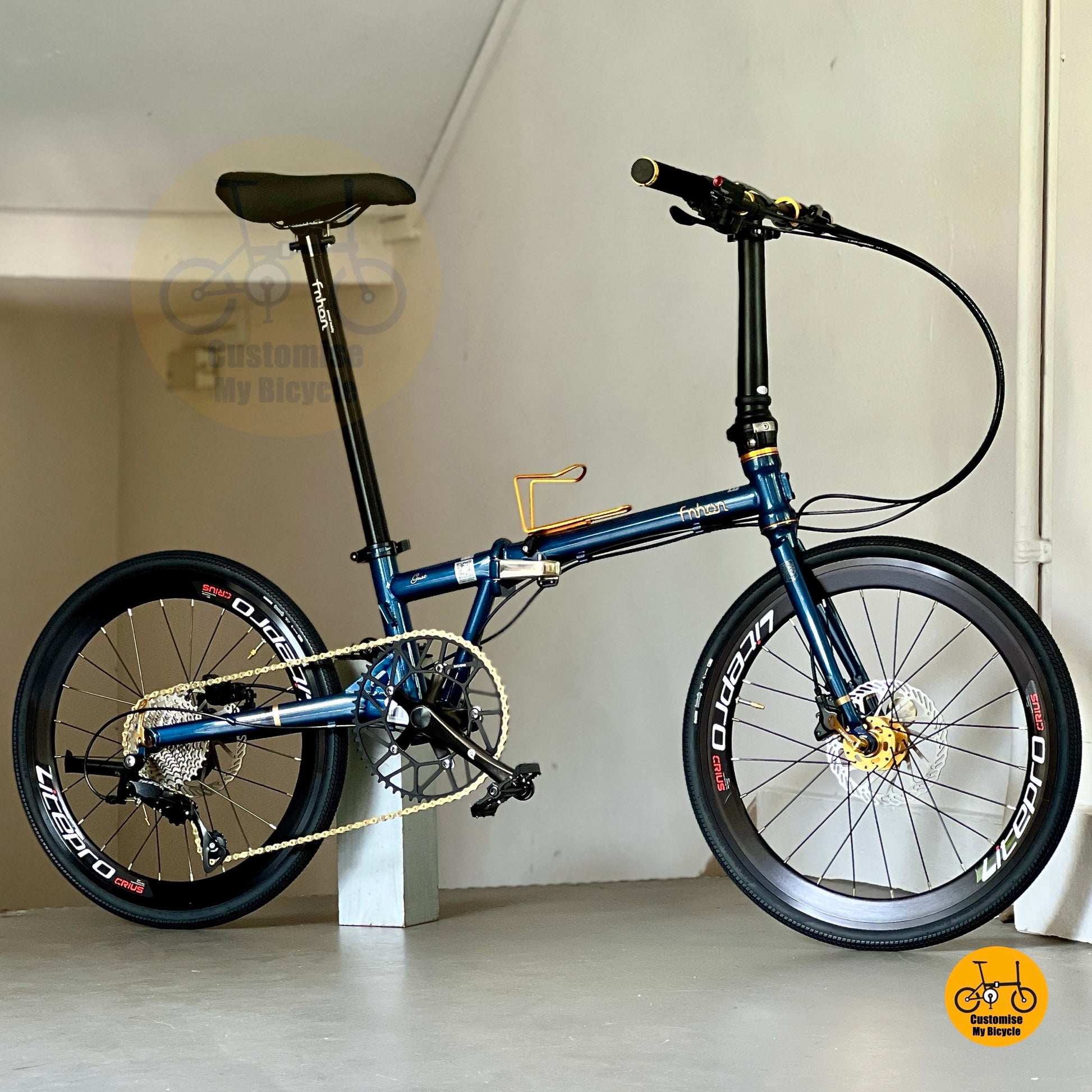 Basikal Lipat Fnhon Gust 22 Inci Shimano 9 Kelajuan Rangka Keluli Kukuh
