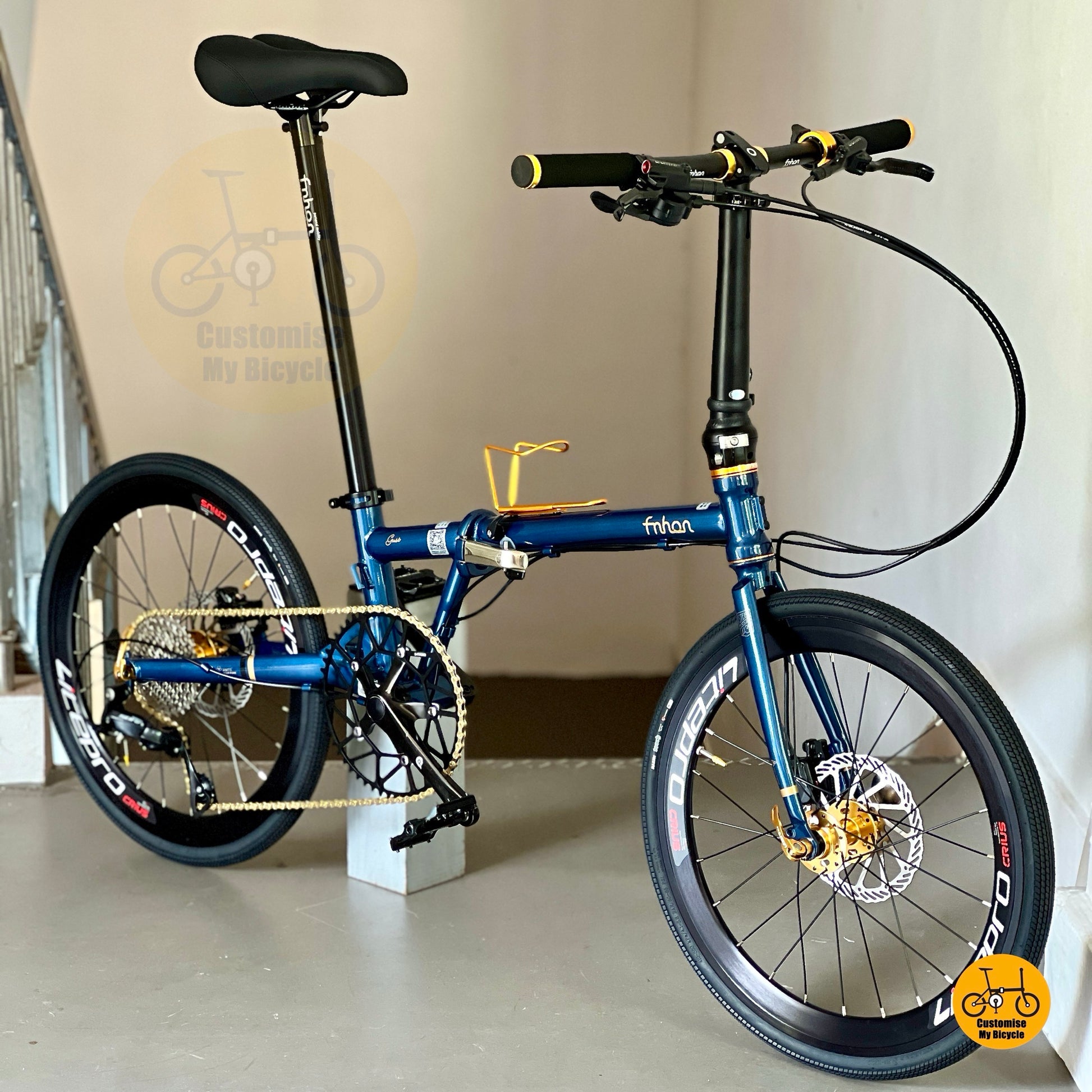 Fnhon Gust 22 Inch Shimano 9 Gears Folding Bicycle Durable Steel Frame Smooth City Ride
