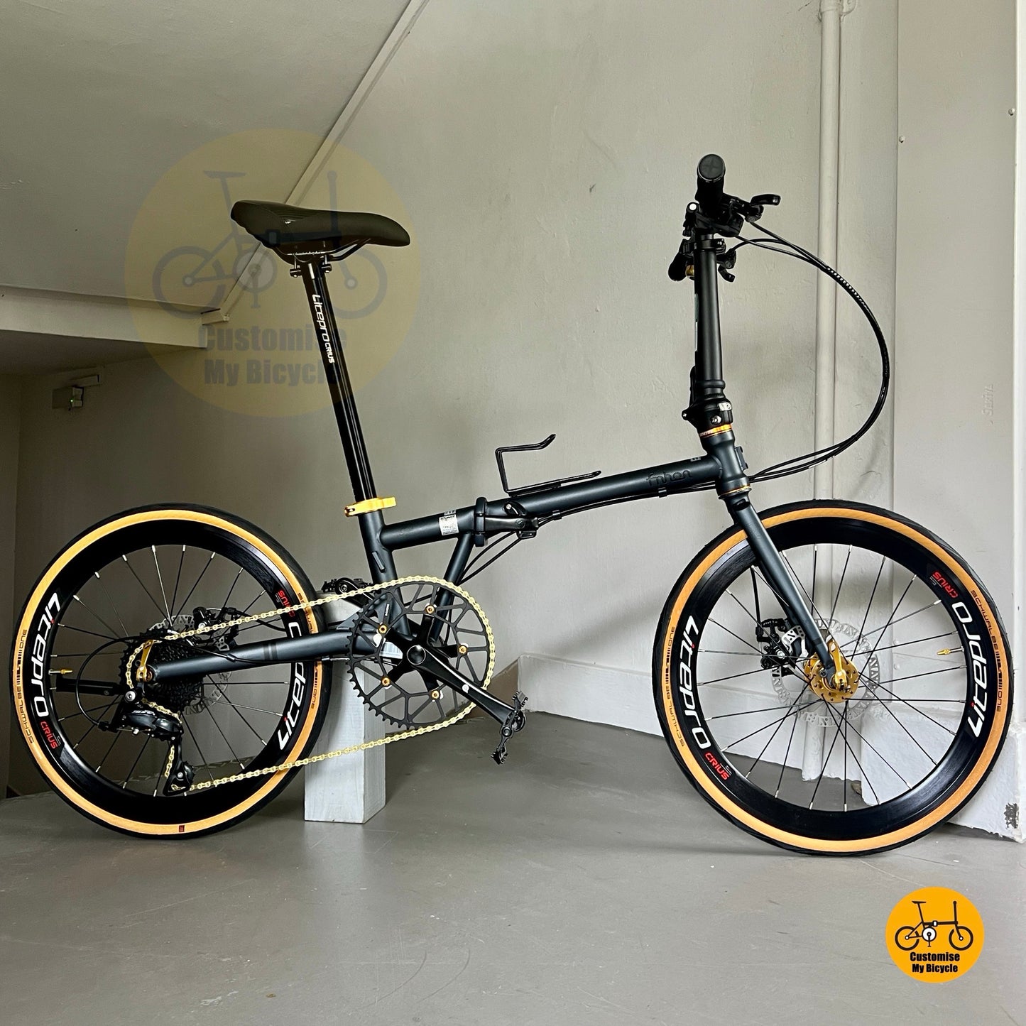 BASIKAL LIPAT 22-INCI FNHON GUST WARNA DARK TEAL BLUE DENGAN TAYAR TEBAL & GEAR SHIMANO 9S