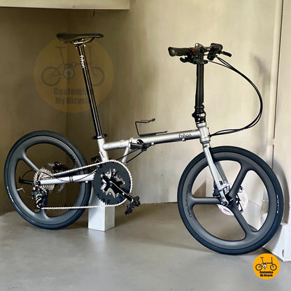 Basikal Boleh Lipat Tahan Lasak Dengan Rangka Chromoly Dan Tayar Carbon Untuk Permukaan Licin