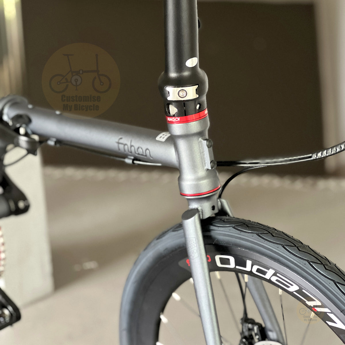 Fnhon Gust 22" Battleship Grey folding bike with Mechanical wired disc brake