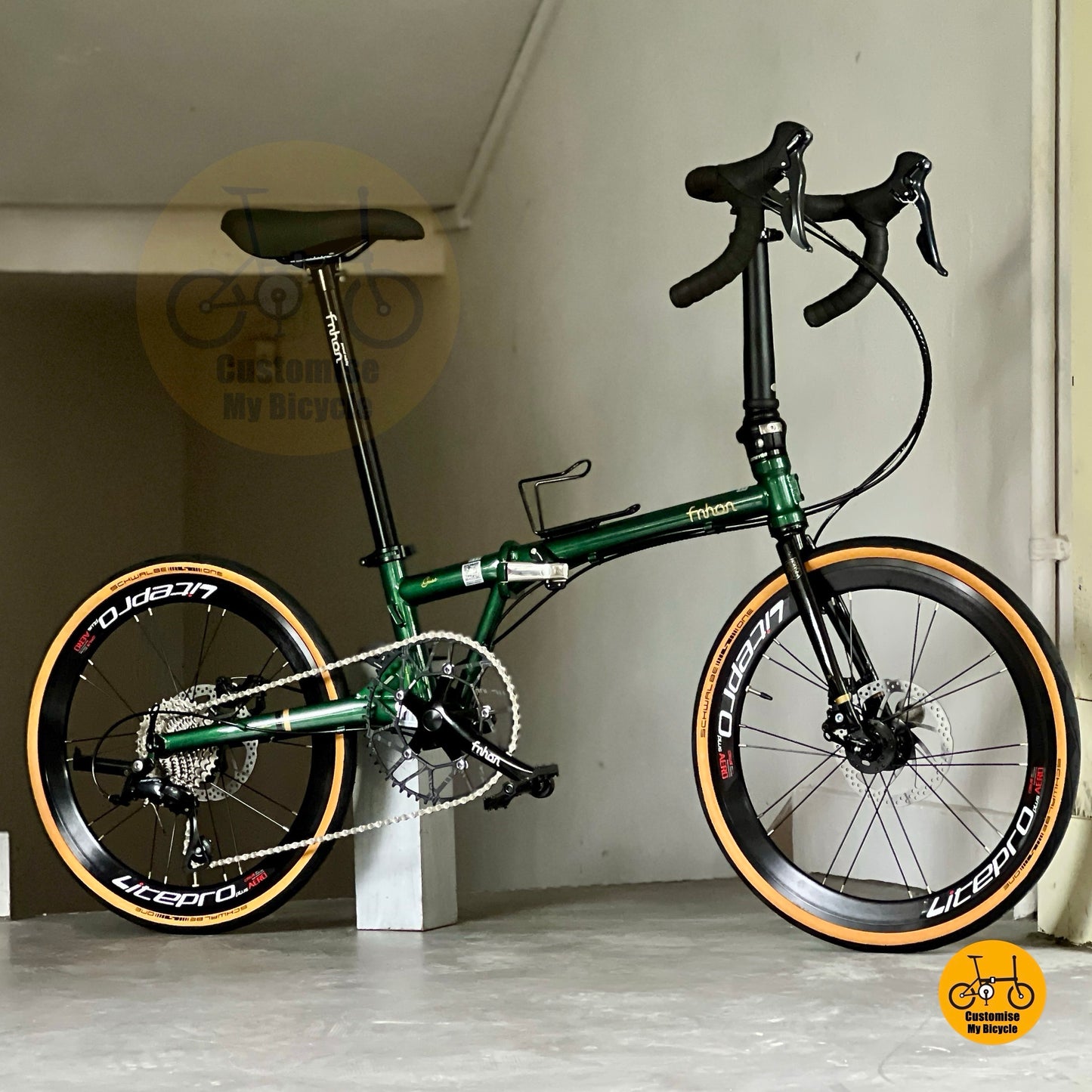 风行蚂蚁腿 fgd2018 22寸 折叠自行车 铬钼钢 车架 禧玛诺 9速 公路 弯把