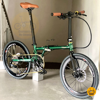 Folding bike in green colour