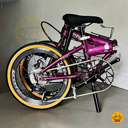 Compact folding design of Fnhon Blast 20 inch Royale Purple bicycle with Litepro parts
