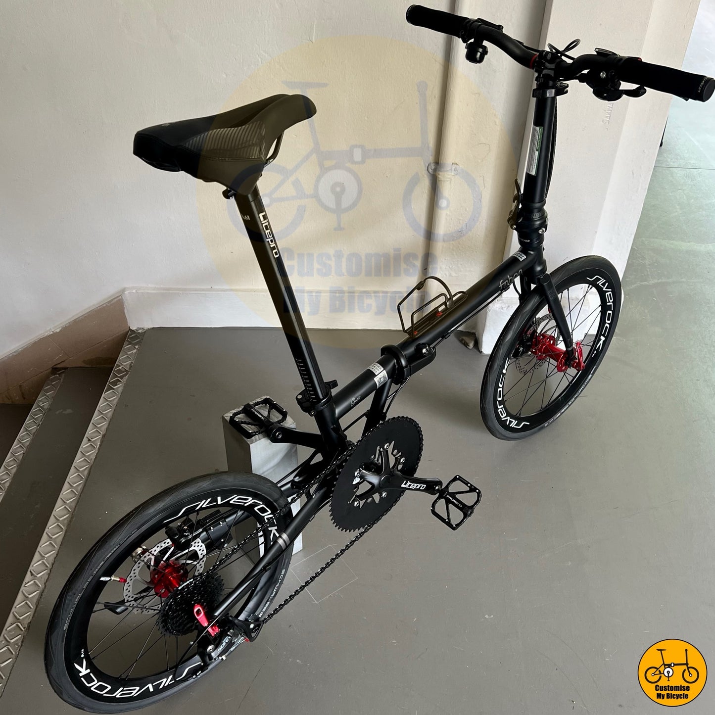 Fnhon Gust 20-Inch Folding Bicycle – Sporty Black & Red Design for Speed & Comfort
