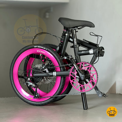 Fnhon Gust Matte Black 20 Inch Foldie with Shimano 9 Gears and Litepro Aero Wheelset
