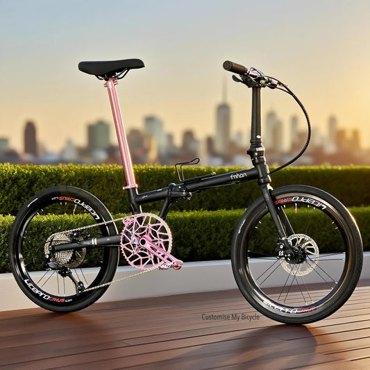 Fnhon Gust 22 Inch Matte Black Folding Bike With Shimano 9 Speed And Chromoly Steel Frame
