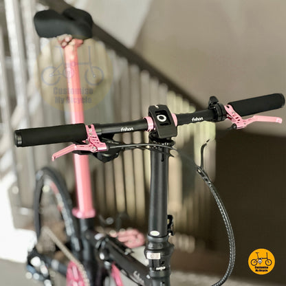 Fnhon Gust adjustable handle post cockpit view with pink brake lever
