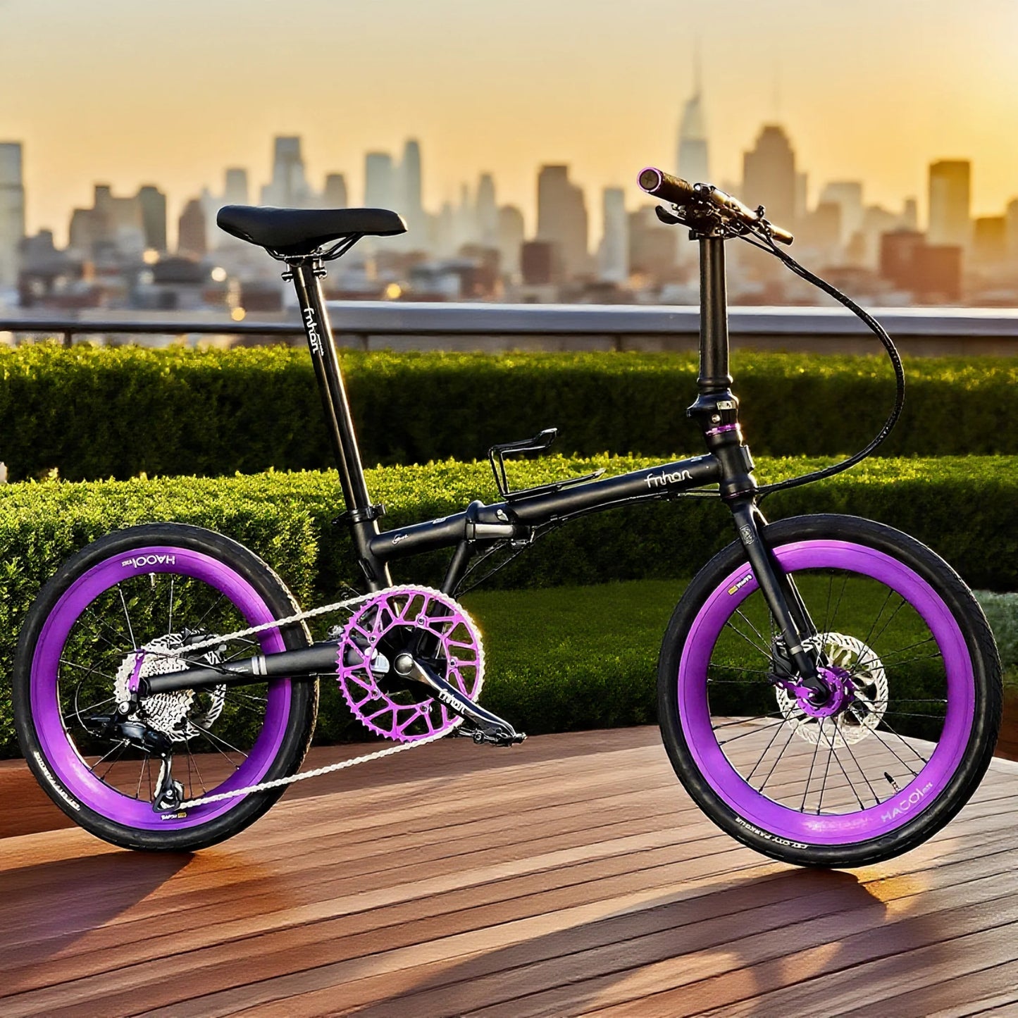 Folding Bike Fnhon Gust 20 Inch Matte Black Shimano 9 Gears Hydraulic Brake Chromoly Steel Foldable Bicycle Singapore