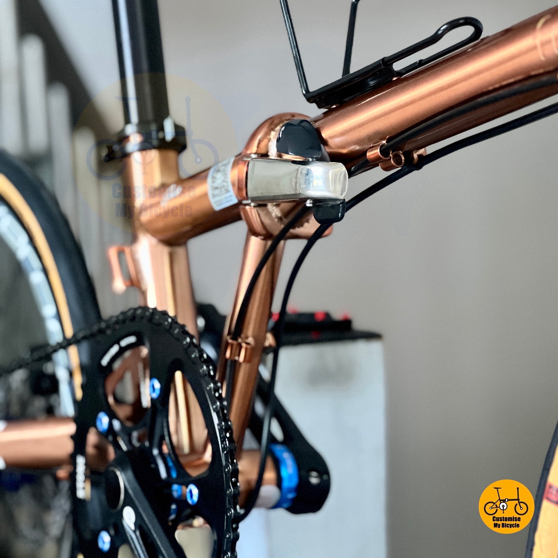 Sepeda Lipat Fnhon Gust 22 Inci Shimano 10 Gear Tiagra Rose Gold Sepeda Komuter Rangka Baja Chromoly Roda Silverock Ban Schwalbe One
