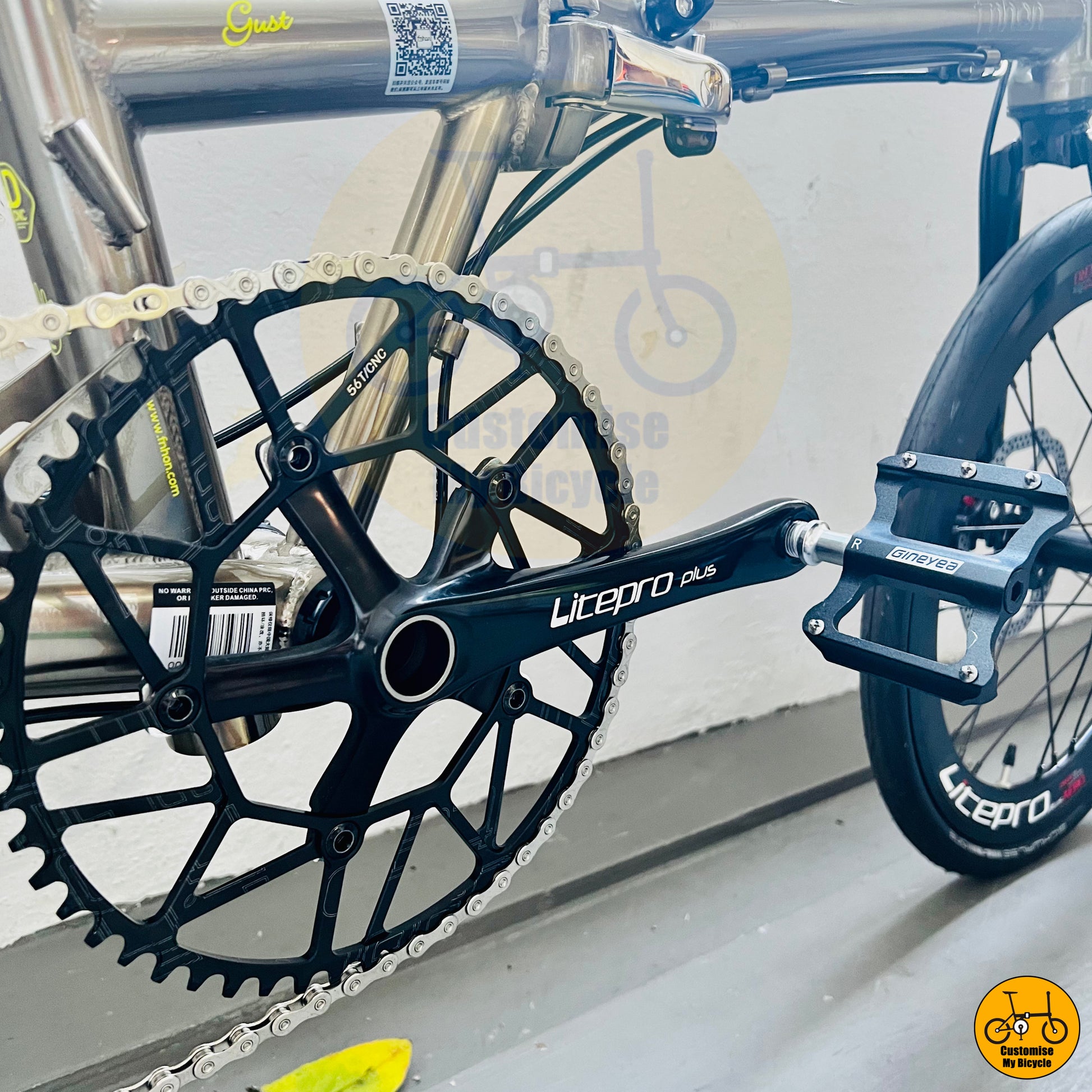 brompton fixed gear Fnhon Gust 20-inch Folding Bike – Titanium Gold Frame with Drop Bar & Shimano Tiagra – Customise My Bicycle