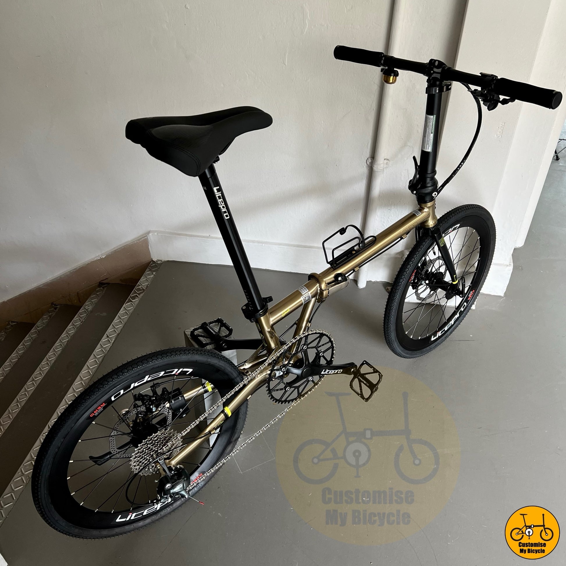 Fnhon Gust 22" Folding Bike in Titanium Gold – Stylish & Compact Ride
