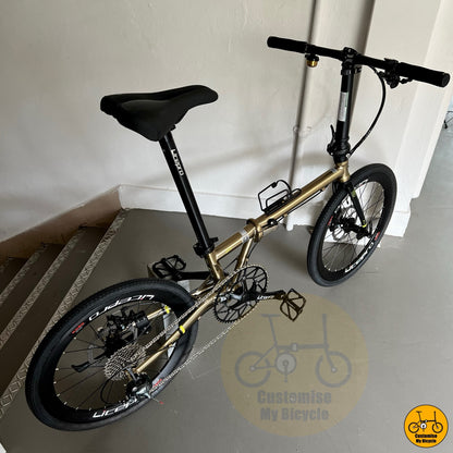 Fnhon Gust 22" Folding Bike in Titanium Gold – Stylish & Compact Ride
