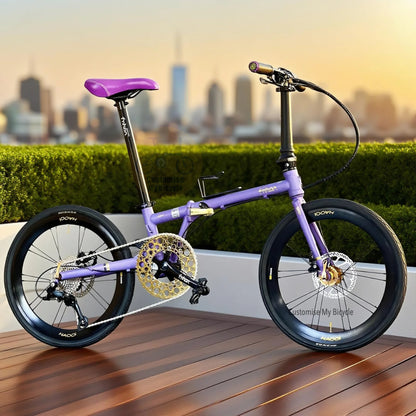 Fnhon Gust 22 Inch Folding Bike Velvet Purple Shimano 9 Gears Chromoly Steel Frame Singapore
