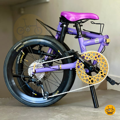 Basikal Lipat Fnhon Gust 22 Inci Velvet Purple Shimano 9 Kelajuan Rangka Keluli
