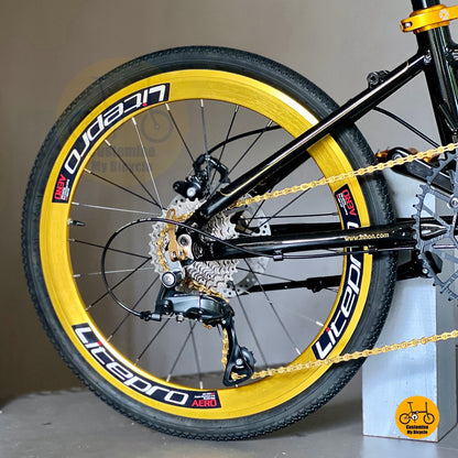 Close up of Shimano 9 speed drivetrain on Fnhon Monsoon
