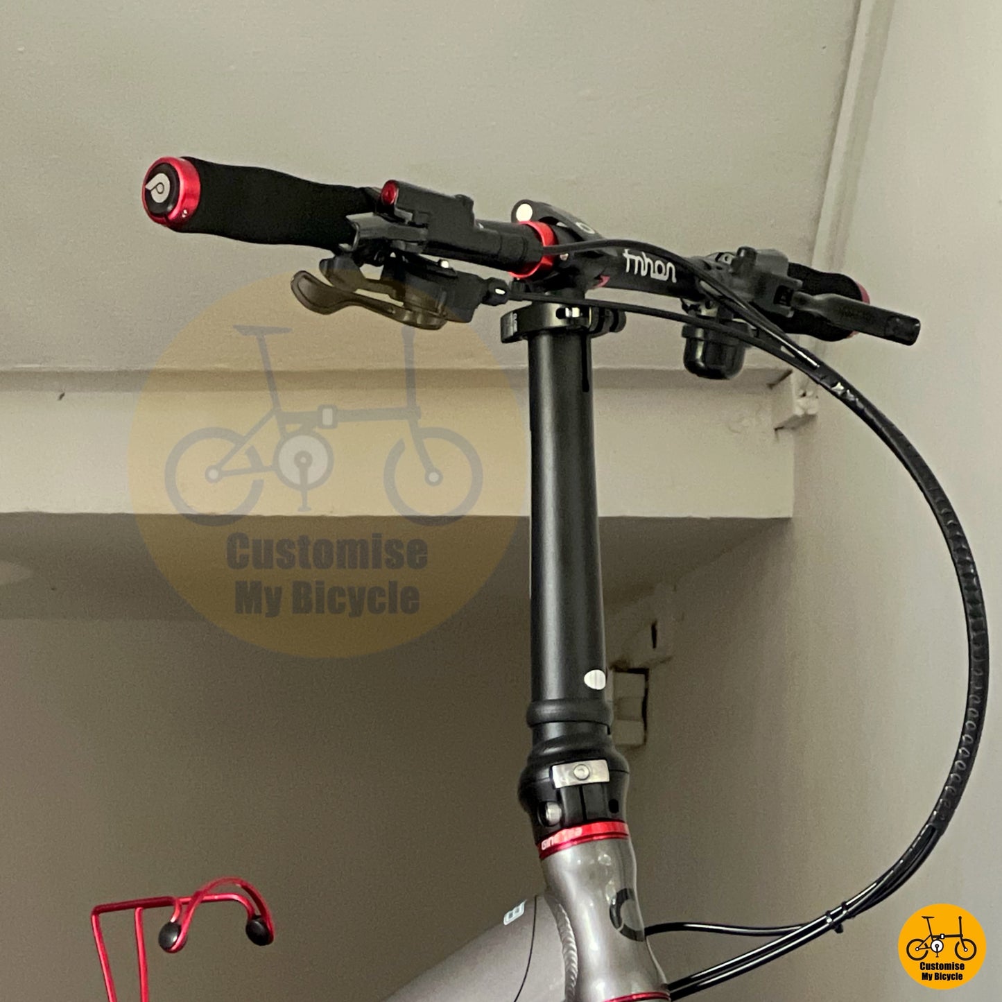 PCN-ready folding bicycle in grey with matching accessories  
