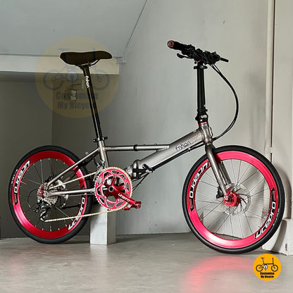 风行双管Y架 Monsoon 22寸 海豚灰 折叠自行车 禧玛诺 Sora 18 变速 铝合金 车架