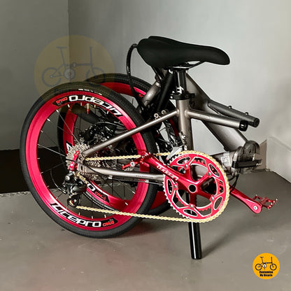 Fnhon Monsoon 22 Inch Folding Bicycle Dolphin Grey Lightweight Alloy Frame Shimano Sora Drivetrain
