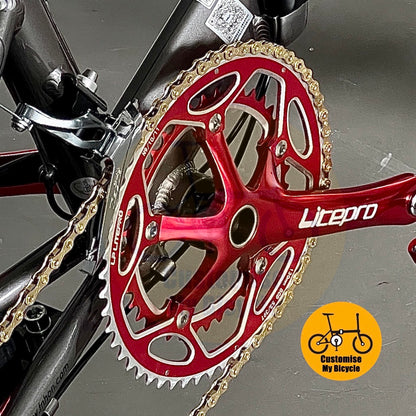 LITEPRO 53/39t double chainring close up detail
