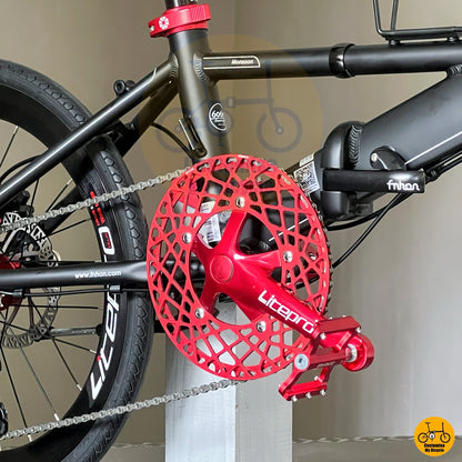 Foldable bicycle with Hollowtech crank arm
