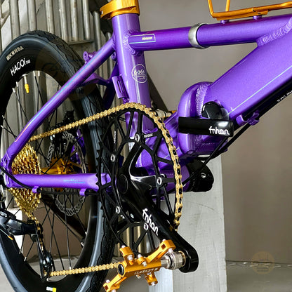 Fnhon Monsoon 22" Lavender Purple folding bike frame material colour detail