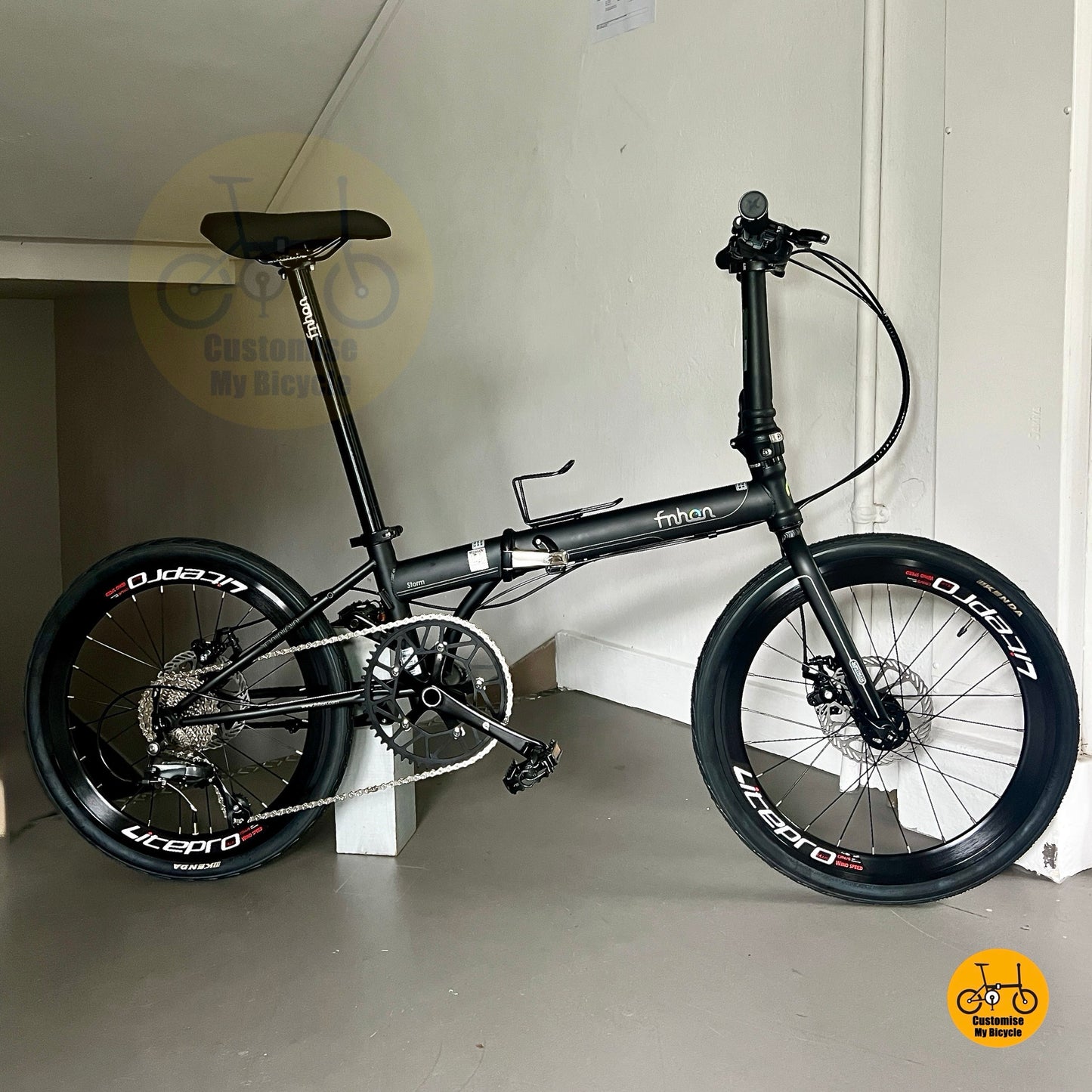 Buy Fnhon Storm 22 Inch Foldable Bicycle Matte Black Shimano 9 Speed PCN Ready
