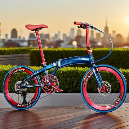 Folding Bike Fnhon Tornado 22 Inch Shimano Deore 10 Speed Chameleon Blue Foldable Bicycle With Aero Frame Singapore
