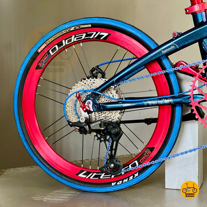 Fnhon Tornado folding bicycle rear angle compact fold design urban commuter
