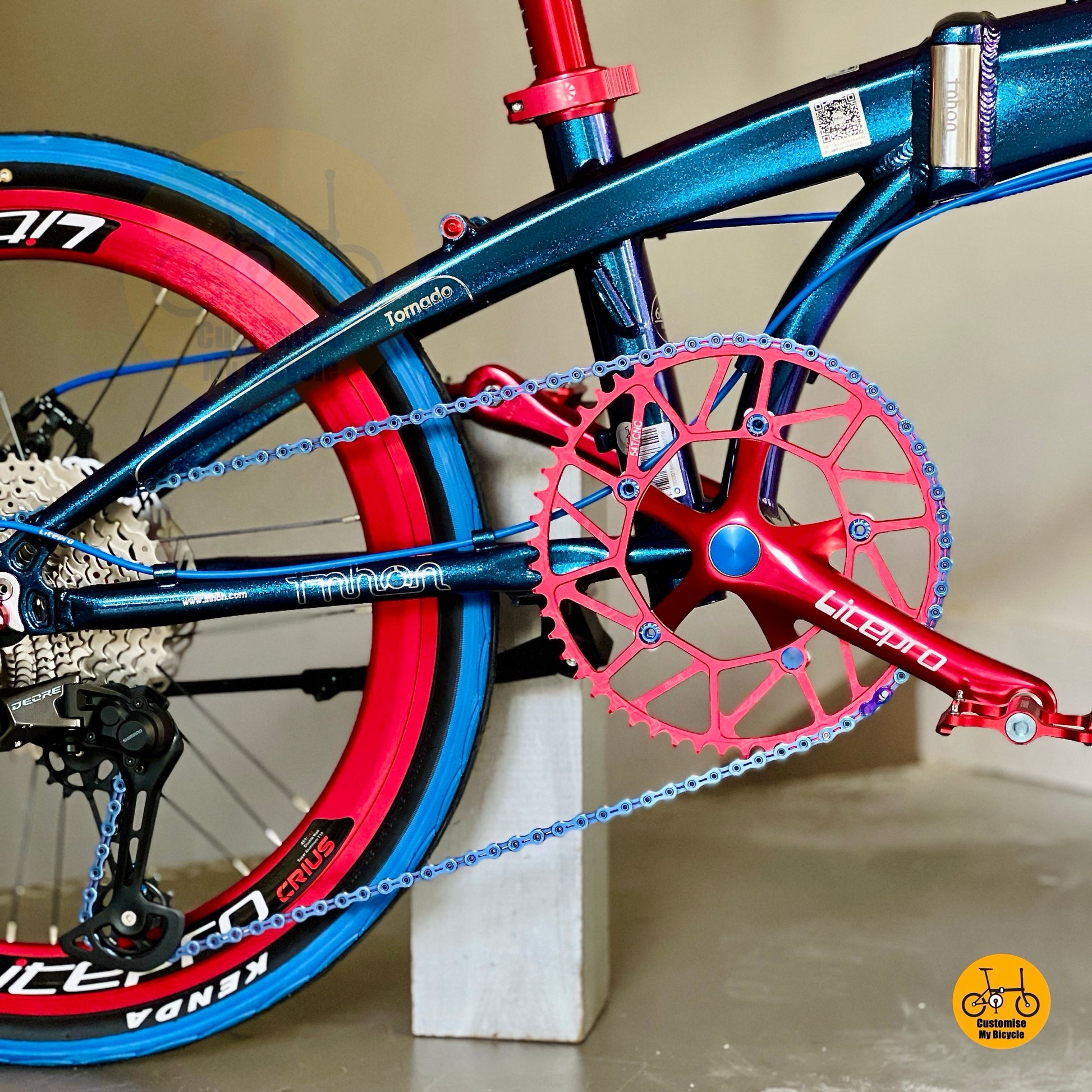 Fnhon Tornado Litepro crankset close up lightweight crank folding bicycle
