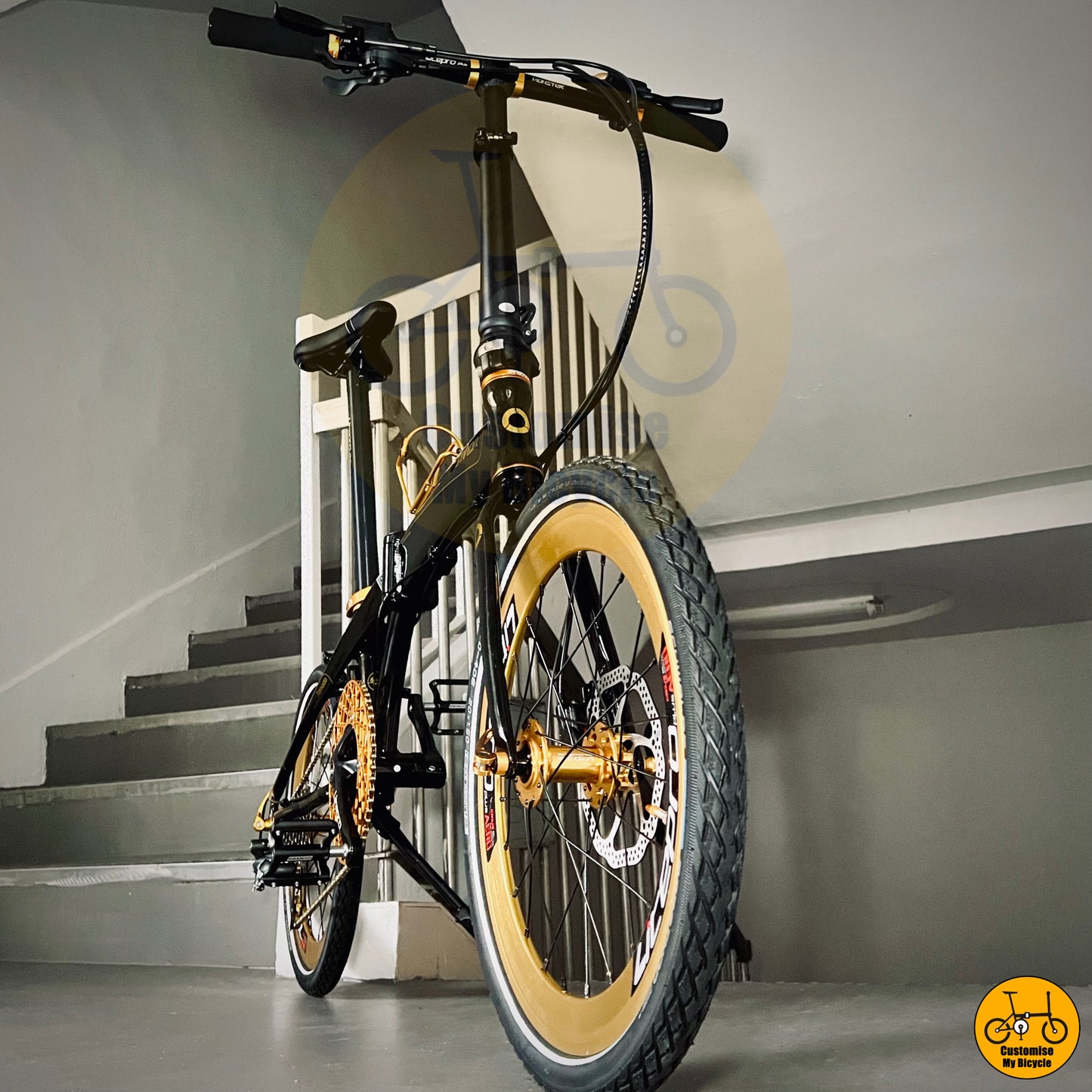 Gold Wheels Edition Fnhon Tornado 22-Inch Foldie – A Stylish Ride with Extra Grip
