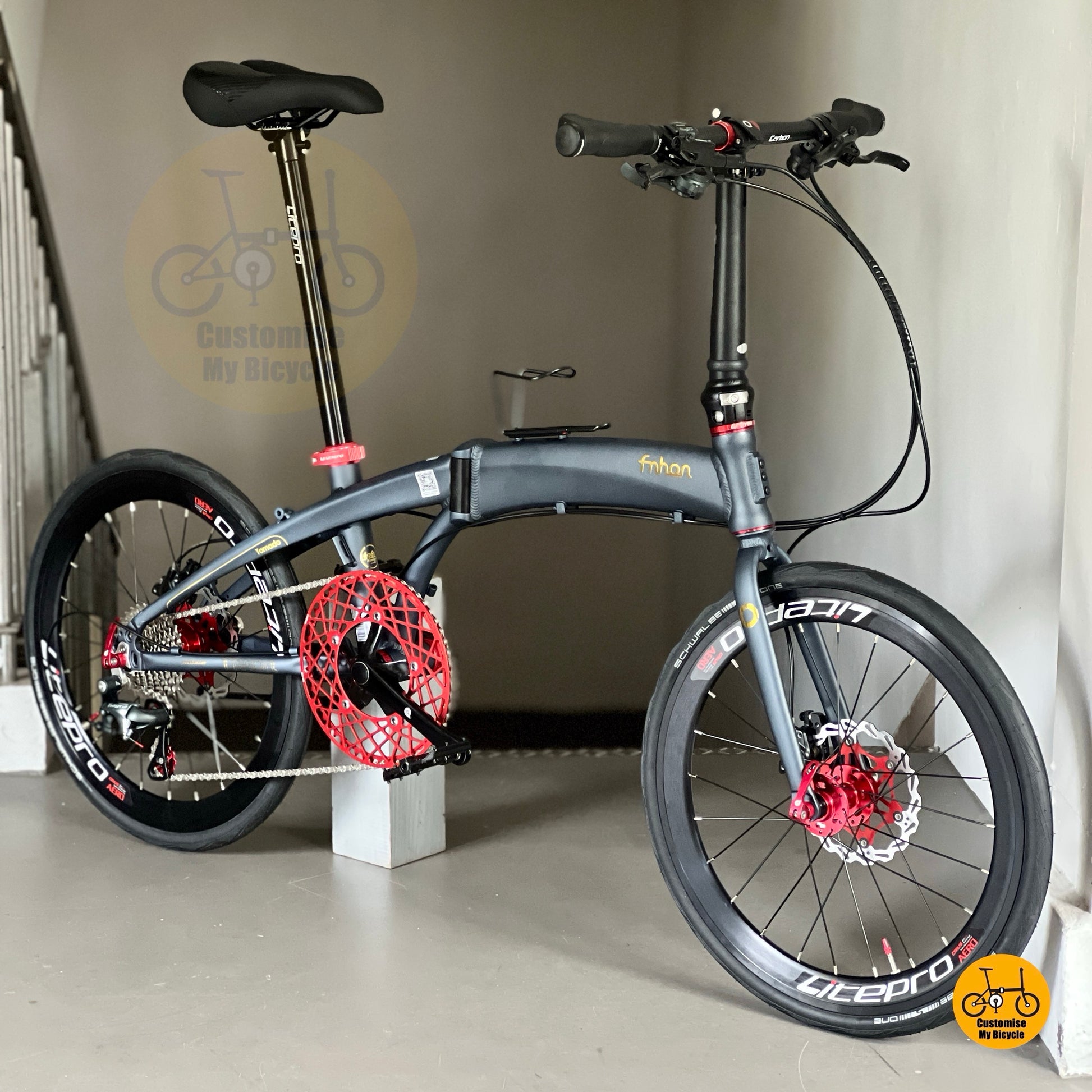 风行海豚折叠车，搭配禧玛诺10速油刹