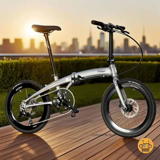 Fnhon mini-Tornado 20 inch Battleship Grey folding bike Shimano 9 speeds aerodynamic alloy frame
