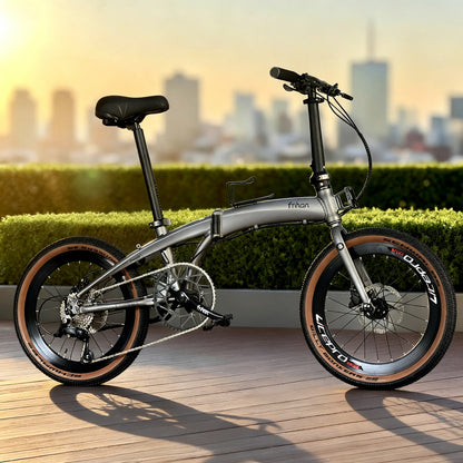 Fnhon Tornado 20" Carbon Grey lightweight folding bike with Shimano 9 gears