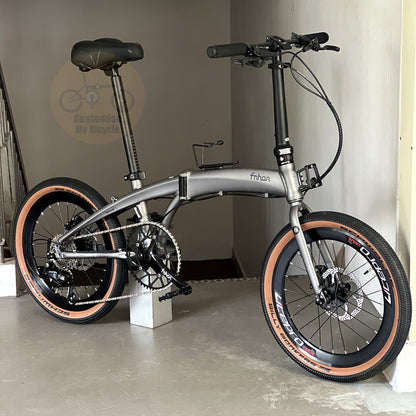 Fnhon Tornado 20" Carbon Grey foldable bicycle with Shimano 9 gears