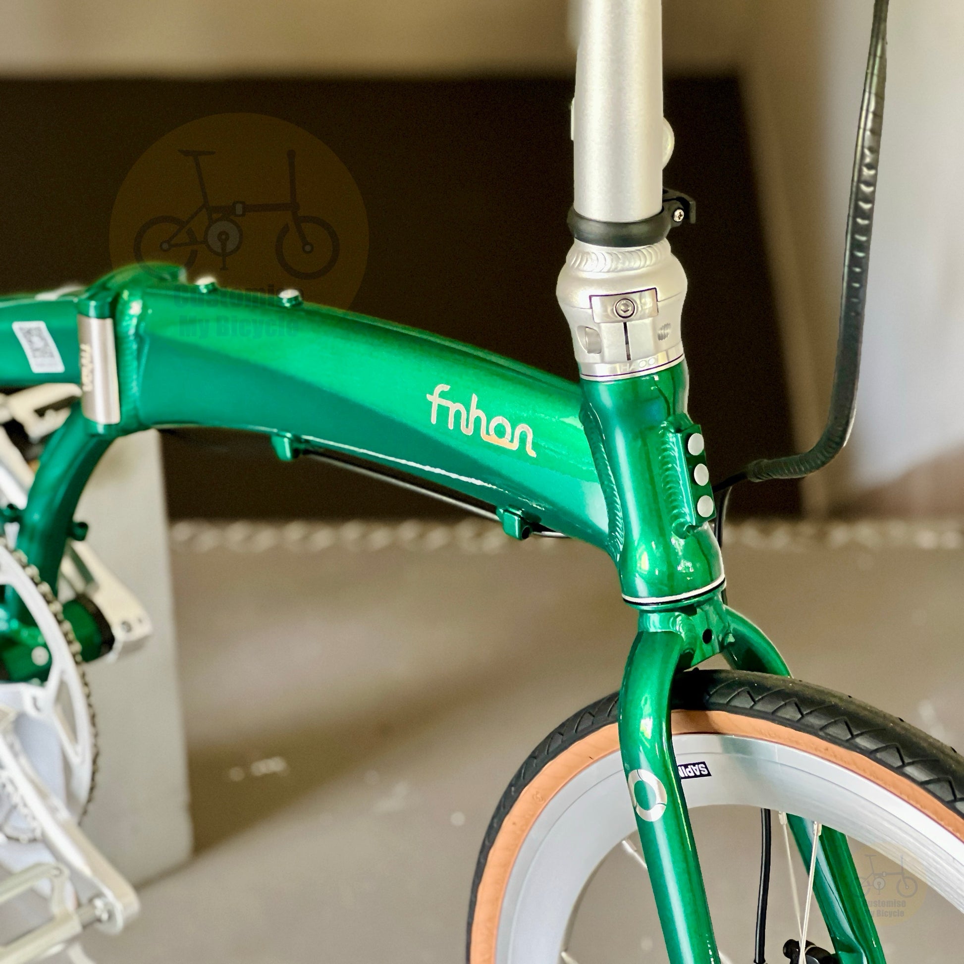 Basikal Lipat Fnhon Tornado 22 Inci Hijau Zamrud Wireless EDS 12 Gear Brek Cakera Hidraulik Shimano Haooi Max Wheelset Basikal Ringan