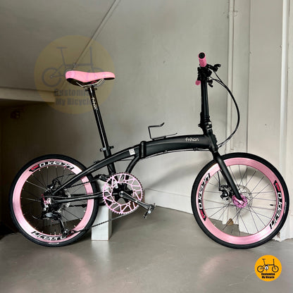 Fnhon Tornado 22 Inch Urban Folding Bicycle Shimano 9 Speed Disc Brake Compact Design
