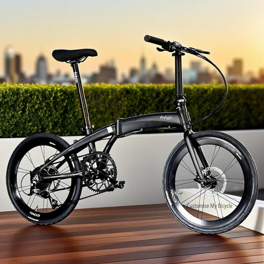 Fnhon Tornado 22 Inch Matte Black Folding Bike With Shimano 9 Gears And Aluminium Alloy Frame
