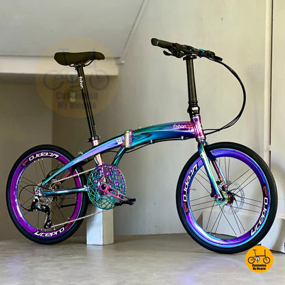 风行海豚车架 dg2018 22寸 折叠自行车 电镀炫彩 禧玛诺 9速 铝合金 车架