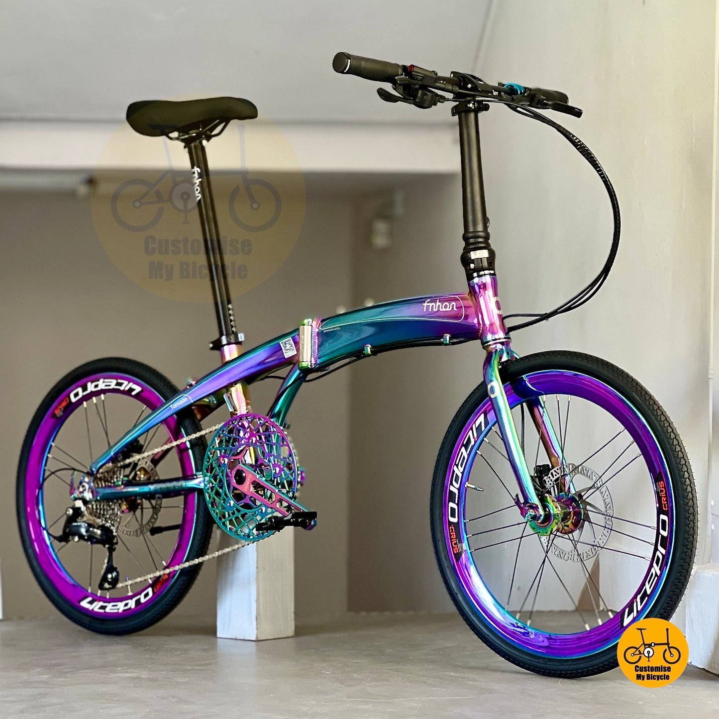 Fnhon Tornado 22 Inch Premium Folding Bike Aluminium Alloy Frame Shimano 9 Speed
