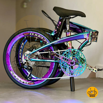 Fnhon Tornado 22 inch folding bicycle overall lower front angle
