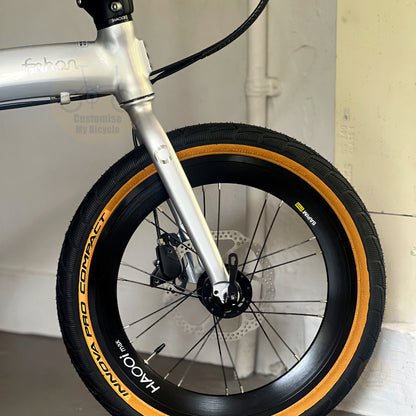 Fnhon Twister 18" Space Silver folding bike frame material colour detail