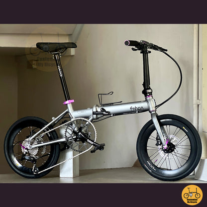 Fnhon Zephyr 16" Battleship Grey foldable bicycle with Shimano 9 gears