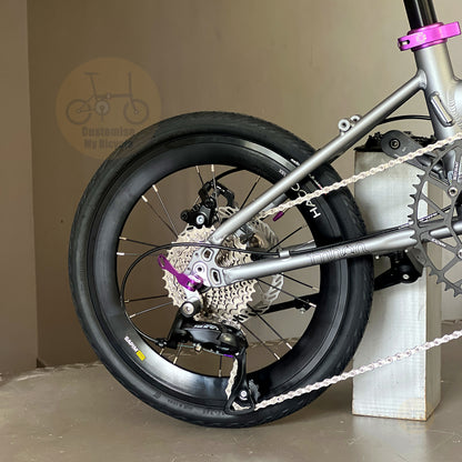 Fnhon Zephyr 16" Battleship Grey folding bike frame material colour detail