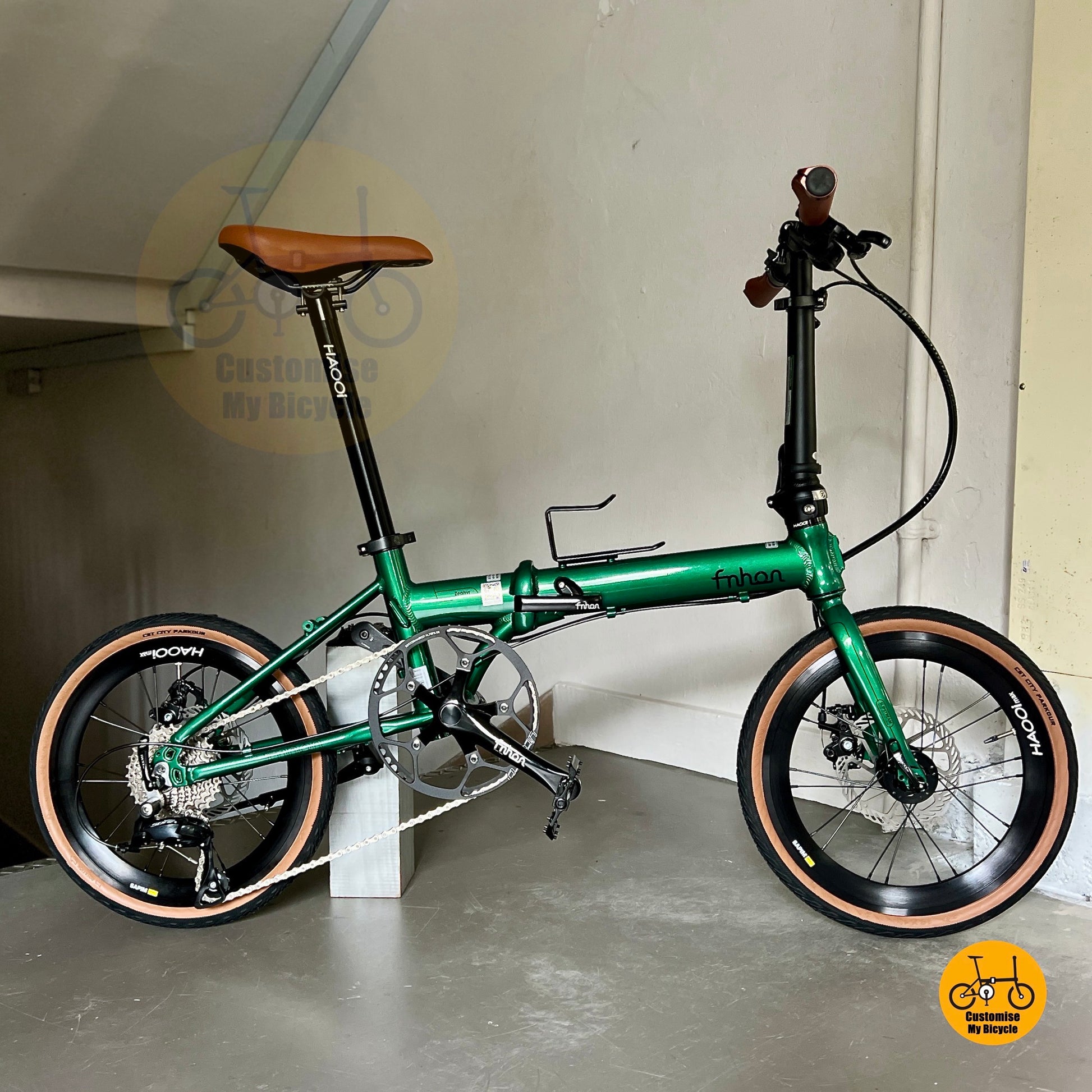 风行 Zephyr 18寸 翡翠绿 禧玛诺9速 折叠自行车 轻量便携城市通勤折叠车