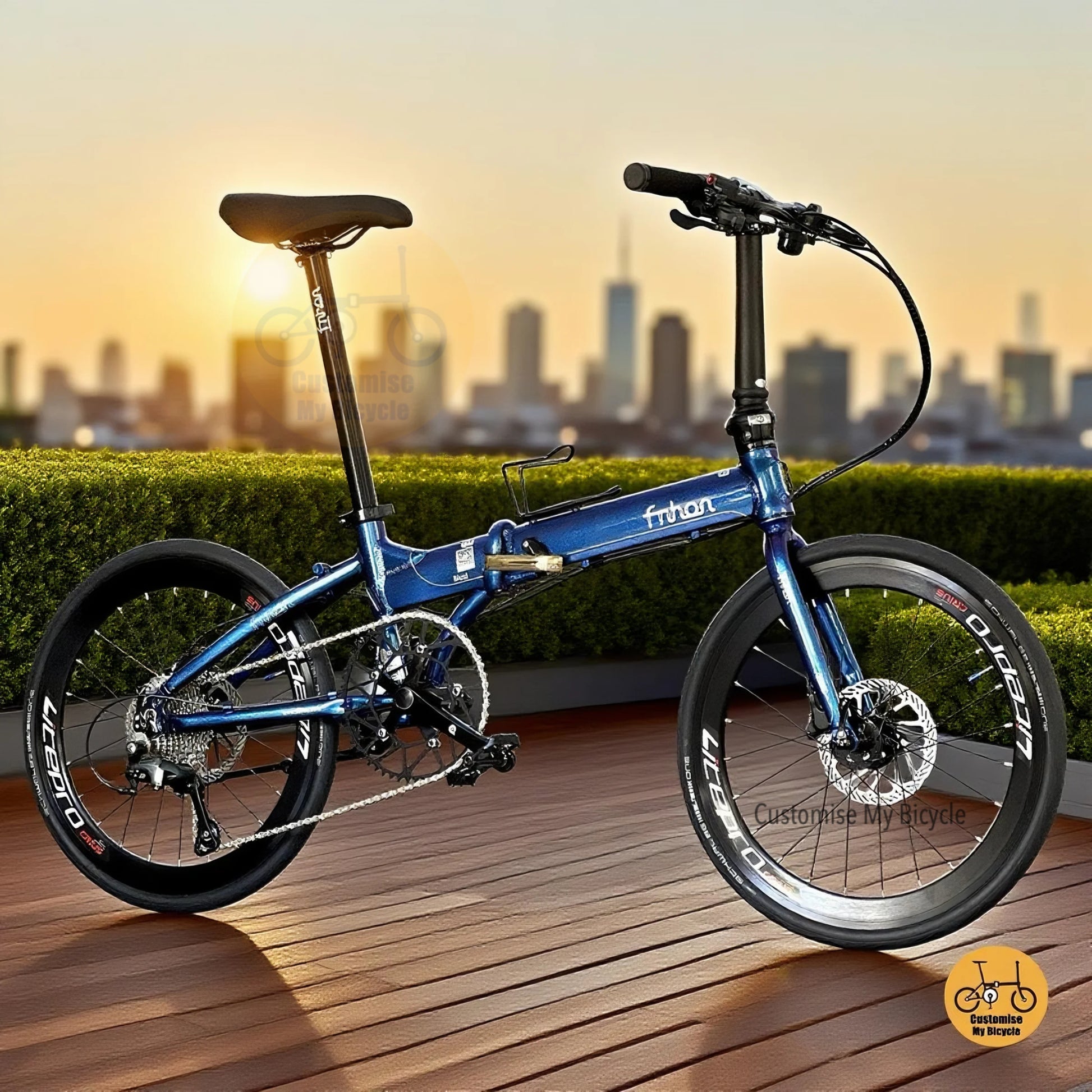 Fnhon Blast 22 inch Chameleon Blue Folding Bike Shimano 10 Speed Tiagra Litepro Wheels
